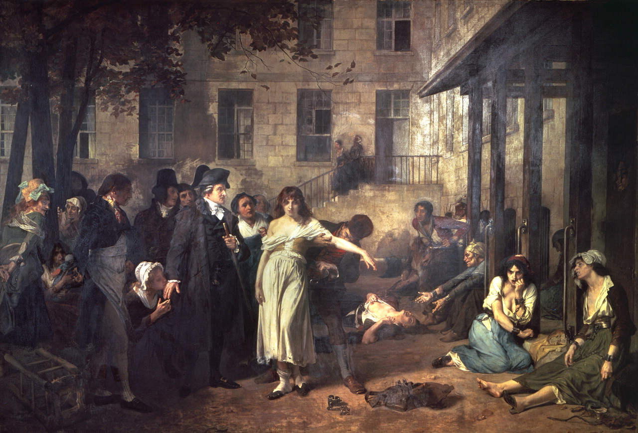 Pinel délivrant les aliénés à la Salpêtrière en 1795